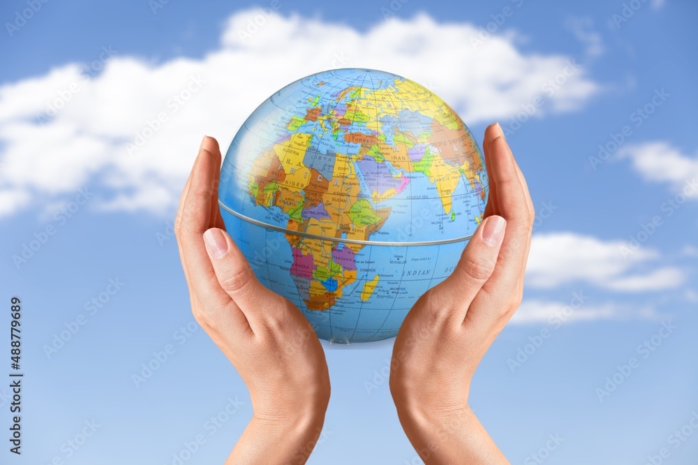 Child with Earth Globe. Study, education, conservation Child with Earth Globe. Study, education, conservation