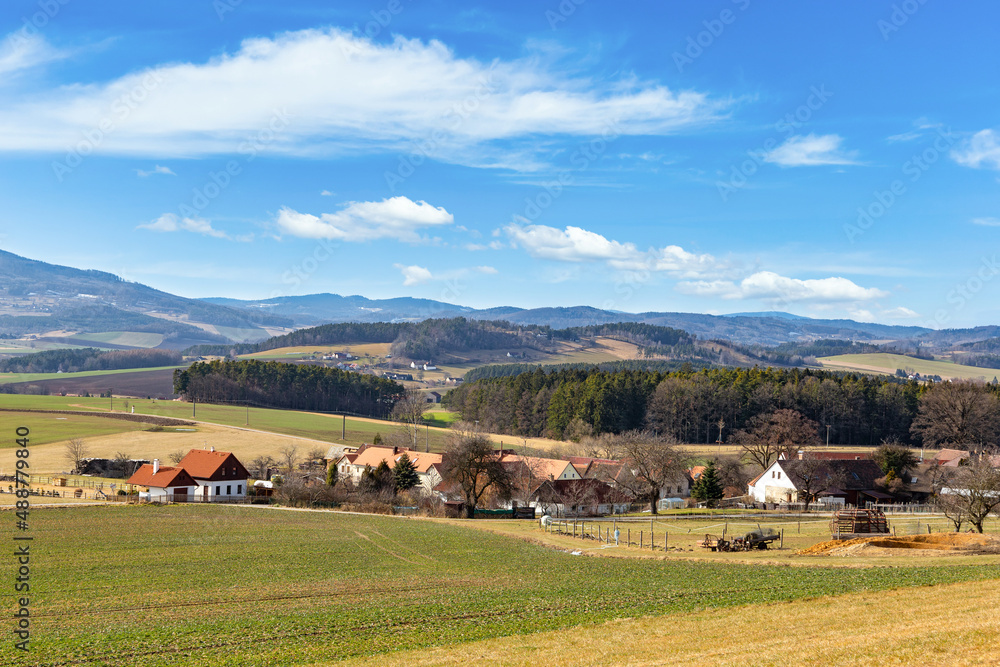 Countryside landscape in South Czechia. Early spring.