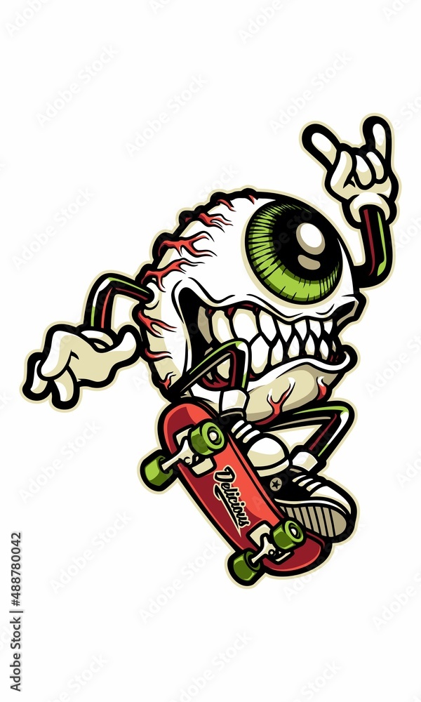 Fototapeta premium Monster Eye Skateboard