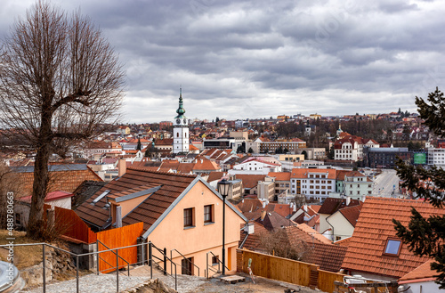 City Trebic with St. Martin church, a UNESCO site in Moravia, Czechia. photo