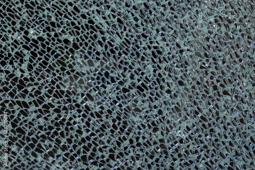 Quadro em tela Cracked tempered glass with cracks pattern