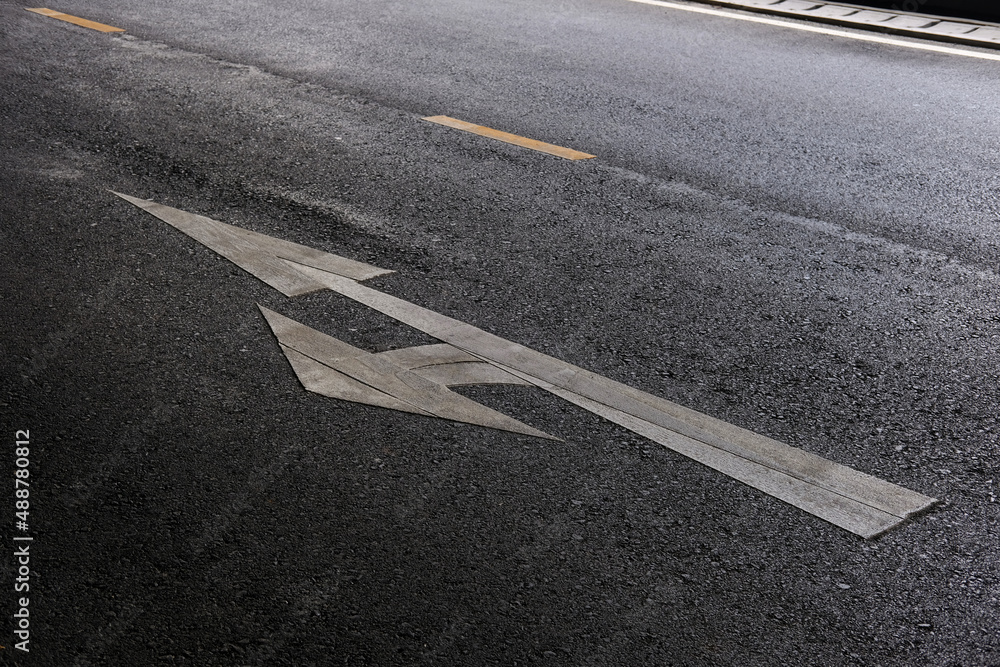 asphalt road with lines