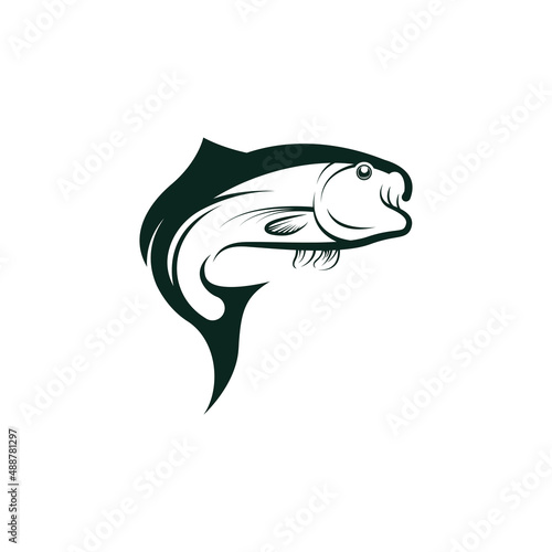 Fish logo, fishinghook, fish oil and seafood restaurant icon. With vector icon concept design illustration template