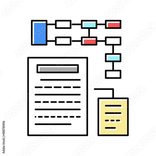 planning and reporting color icon vector illustration