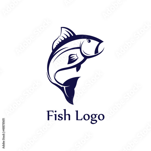 Fish logo, fishinghook, fish oil and seafood restaurant icon. With vector icon concept design illustration template