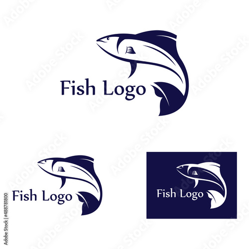 Fish logo, fishinghook, fish oil and seafood restaurant icon. With vector icon concept design illustration template