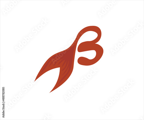 this is logo for fish and seafood company start fro letter B , the logo contain fish tail fin and letter B