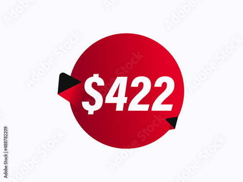 $422 USD sticker vector illustration