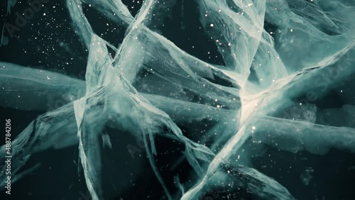 Transparent ice of Lake Baikal