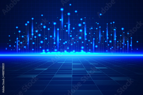 metaverse blue technology background template	