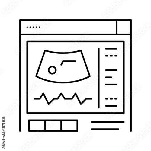 ultrasound radiology line icon vector illustration flat