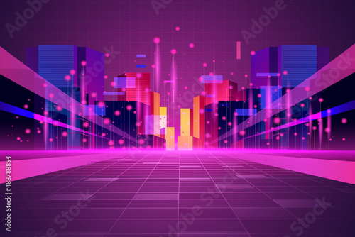 metaverse purple technology background template