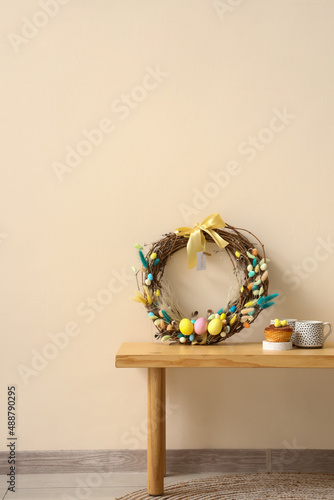 Delicious cake, cups and Ea...