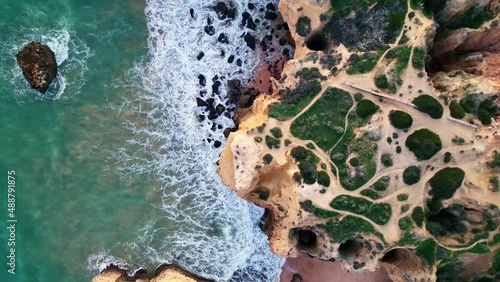 Cliffs on Sao Rafael beach by the Atlantic Ocean, Algarve, Portugal