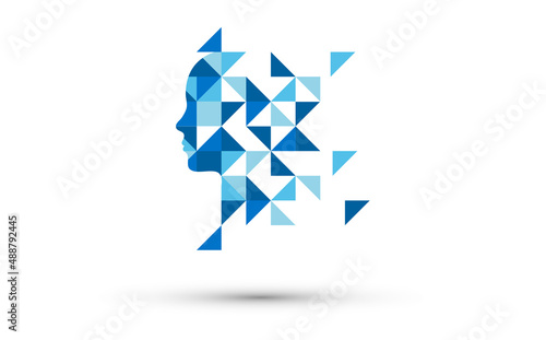 testa, mente, pensiero, pixel, 