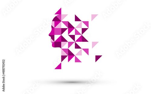 testa, mente, pensiero, pixel, 