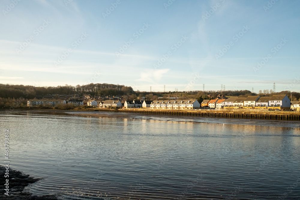Blaydon on Tyne UK: 30th Jan 2022: The River Tyne on a early sunday morning