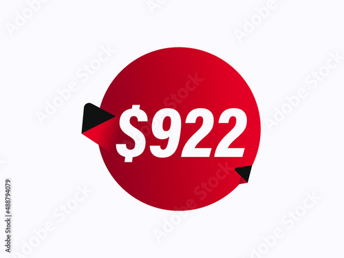 $922 USD sticker vector illustration