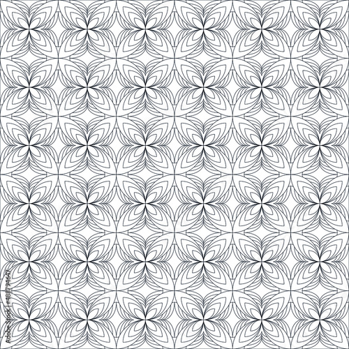 Mandala geometric black and white pattern. Seamless vector background vector in illustration
