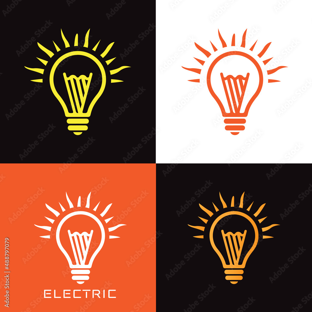 Lamp Bulb Logo Icon Set Vector Template. Lamp Bulb Logo Icon Set Vector Template.