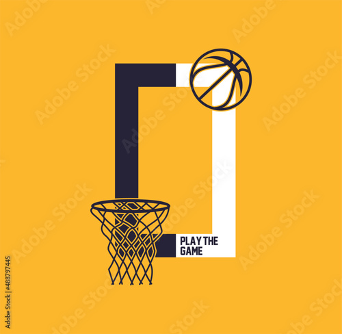 Play The Game Basketball, sport, slam dunk, typography graphic design, for t-shirt prints, vector illustration