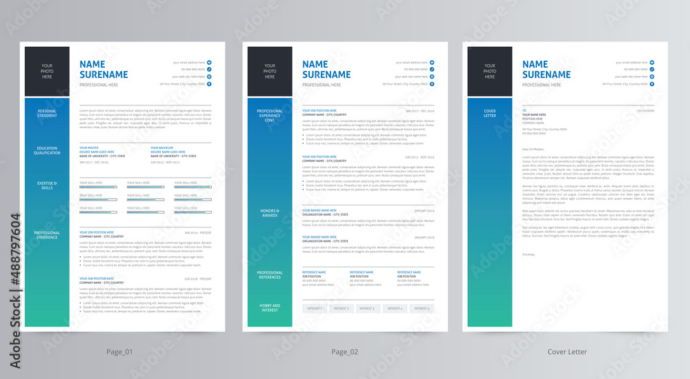 Modern Resume/CV and Cover Letter Template