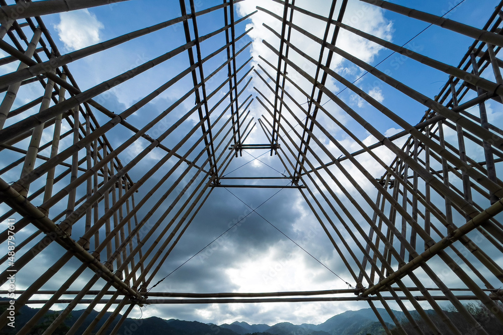 Thai-style bamboo structure roof Thai-style bamboo structure roof