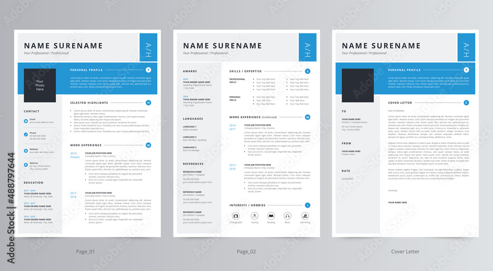 Modern Resume/CV and Cover Letter Template Modern Resume/CV and Cover Letter Template