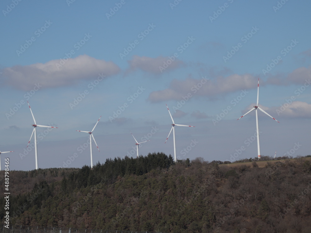 Wind mills above forrest Wind mills above forrest