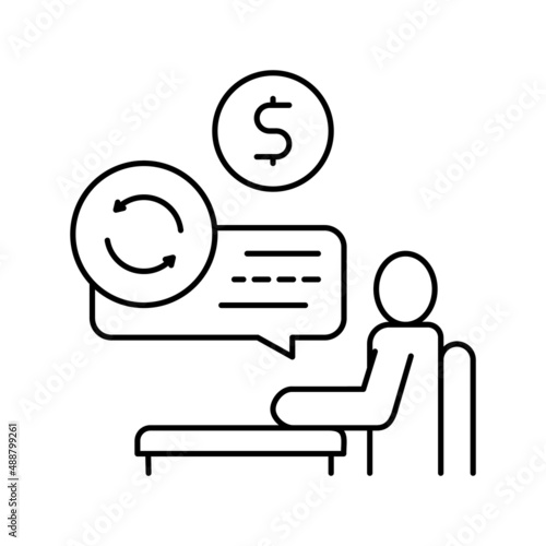 creditor businessman line icon vector illustration
