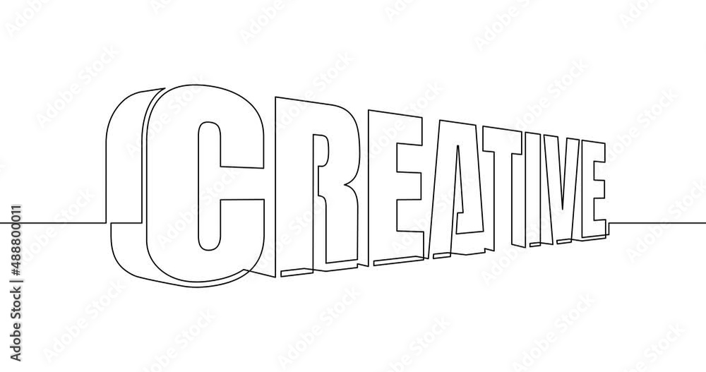 Animation of an image drawn with a continuous line. 3d creative word typography. Abstract horizontal isometric concept. Animation of an image drawn with a continuous line. 3d creative word typography. Abstract horizontal isometric concept.