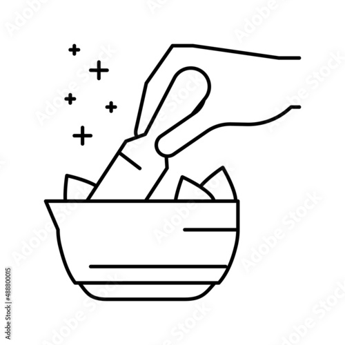 preparing natural homeopathy drug line icon vector illustration