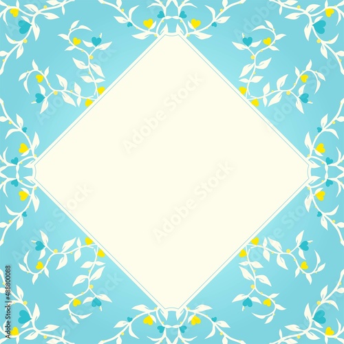 ハートの植物 菱形フレーム