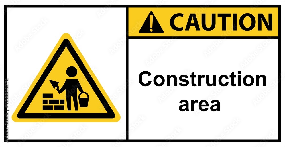 Warning sign for masonry construction.sign caution Warning sign for masonry construction.sign caution