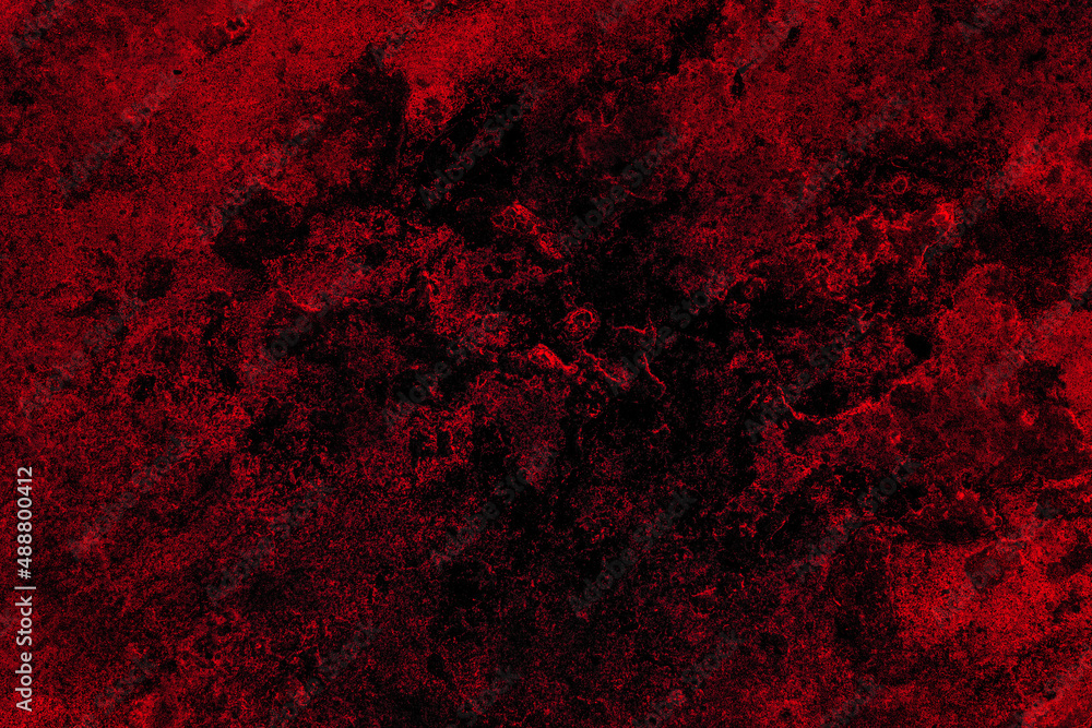 Dark red color abstract grunge textured surface of abandoned old concrete wall