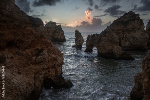 sunrise on the coast at algarve