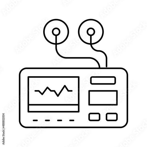 portable electrocardiogram line icon vector illustration