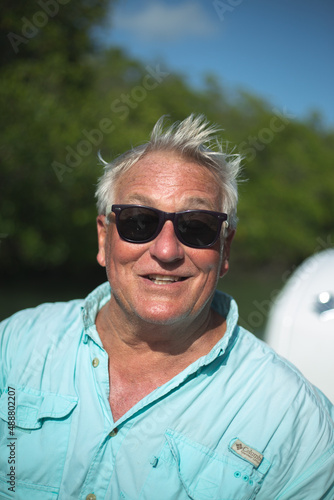 man on a boat in the florida keys
