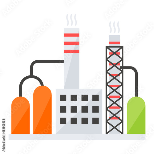 Oil refinery Concept, industrial process plant Vector Icon Design, Oil and Gas industry Symbol, Petroleum  and gasoline Sign, Service and supply stock illustration