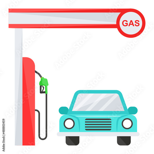 petrol bowsers with vehicle Front View Concept, gasoline pump Vector Icon Design, Oil and Gas industry Symbol, Petroleum  and gasoline Sign, Service and supply stock illustration