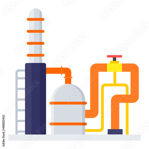 Fluid catalytic cracking Concept,  Steam reforming or biotreater Vector Icon Design, Oil and Gas industry Symbol, Petroleum  and gasoline Sign, Service and supply stock illustration photo