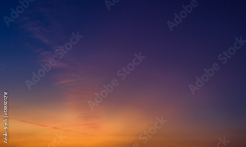 Colorful sunset sky clouds in the evening on twilight, dusk sky background 