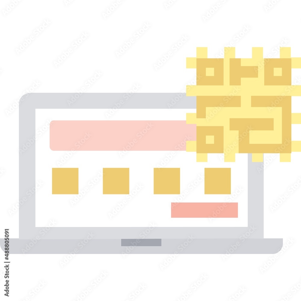 Computer chip icon pc hardware flat vector Computer chip icon pc hardware flat vector
