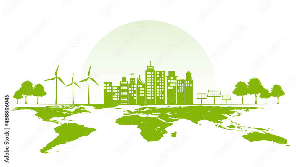 World environment day, Eco friendly and Sustainability development city concept, Vector illustration