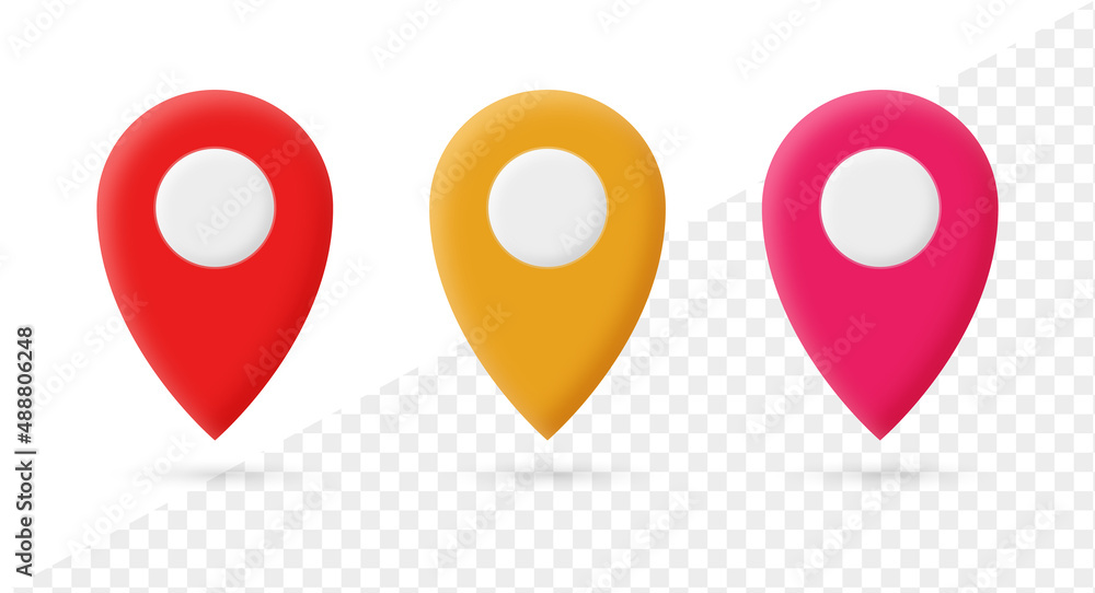 3D location pin pointer icon . isometric red map pointers icons - place location and destination symbols - Pin marke map 3d icon 3D location pin pointer icon . isometric red map pointers icons - place location and destination symbols - Pin marke map 3d icon