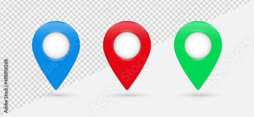 Free Download 3D location pin pointer icon . isometric red map pointers icons - place location and destination symbols - Pin marke map 3d icon  - GFXLoad