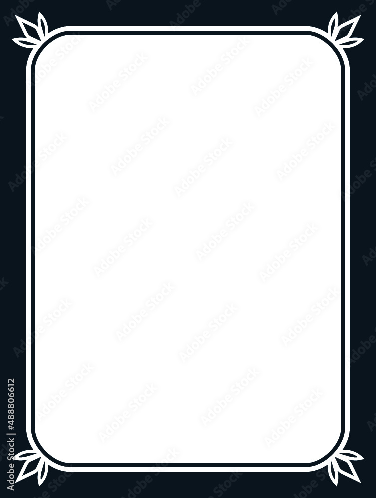 Vector border frame. Background or book page. Simple rectangular billboard, poster, plaque, signboard, sticker, or label Vector border frame. Background or book page. Simple rectangular billboard, poster, plaque, signboard, sticker, or label