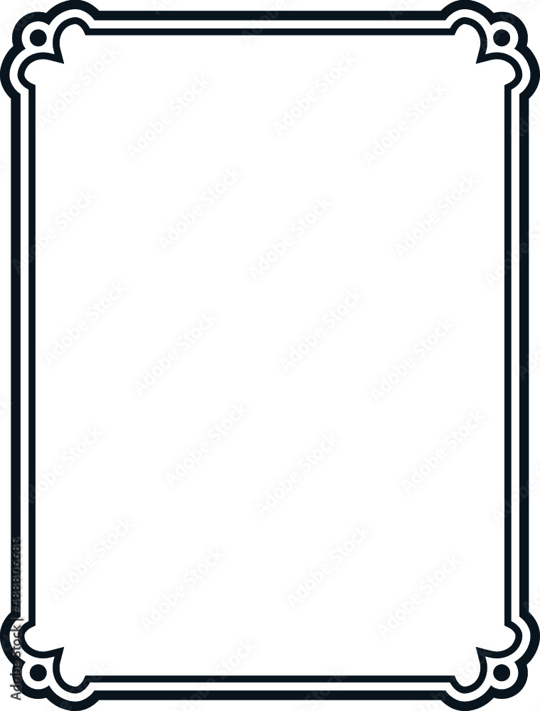 Vector border frame. Background or book page. Simple rectangular billboard, poster, plaque, signboard, sticker, or label Vector border frame. Background or book page. Simple rectangular billboard, poster, plaque, signboard, sticker, or label