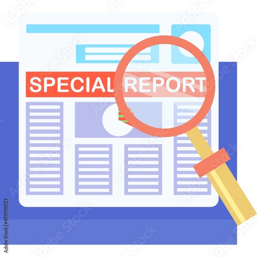 Special report vector icon breaking news research