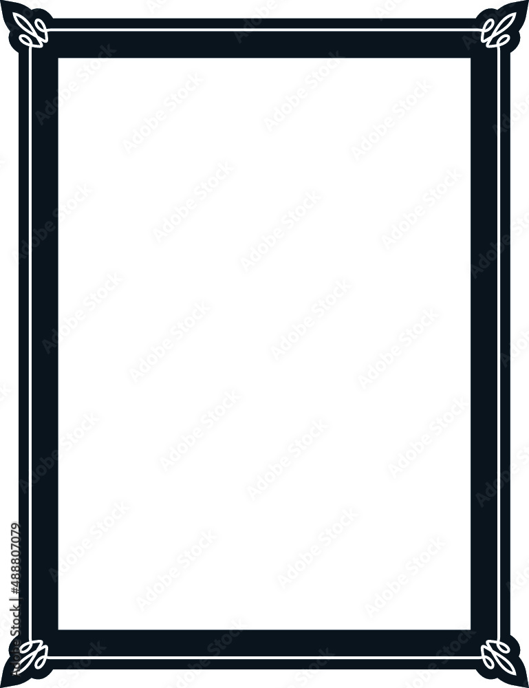 Vector border frame. Background or book page. Simple rectangular billboard, poster, plaque, signboard, sticker, or label Vector border frame. Background or book page. Simple rectangular billboard, poster, plaque, signboard, sticker, or label